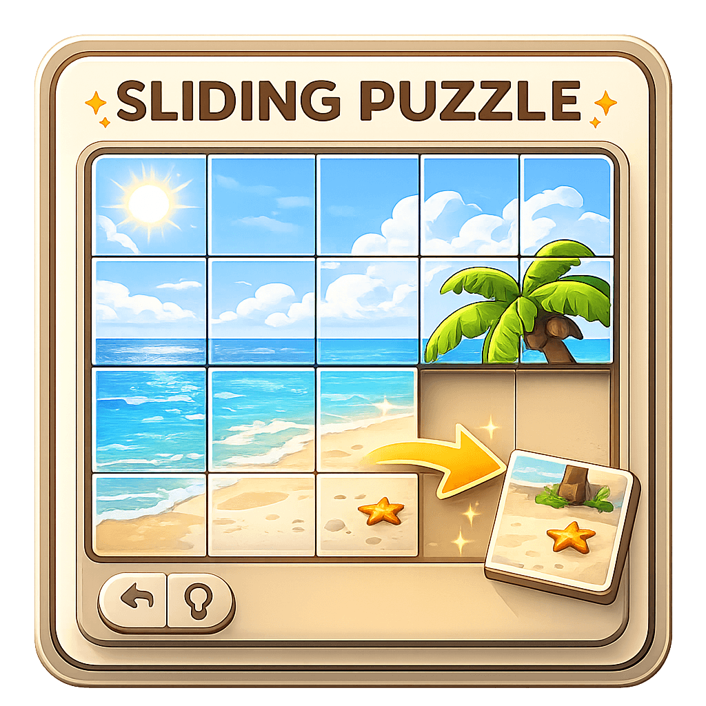 Sliding Number Puzzle Game Board
